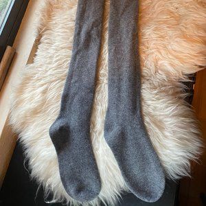 Gray Heather Cashmere Knee Socks NWOT